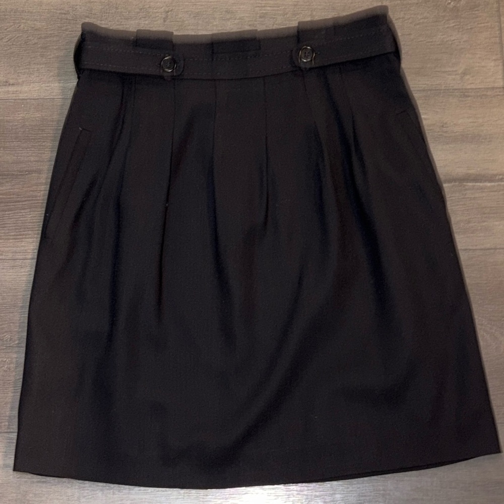 BCBGMAXAZRIA Stella High Waisted Pleated Wool Blend Pencil Skirt Size 8 Black - Picture 10 of 14